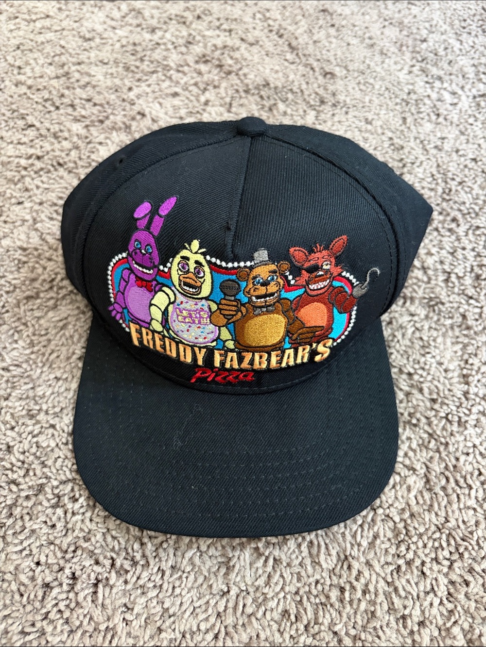 Freddy Fazbear's Pizza Kids Black Snapback Hat